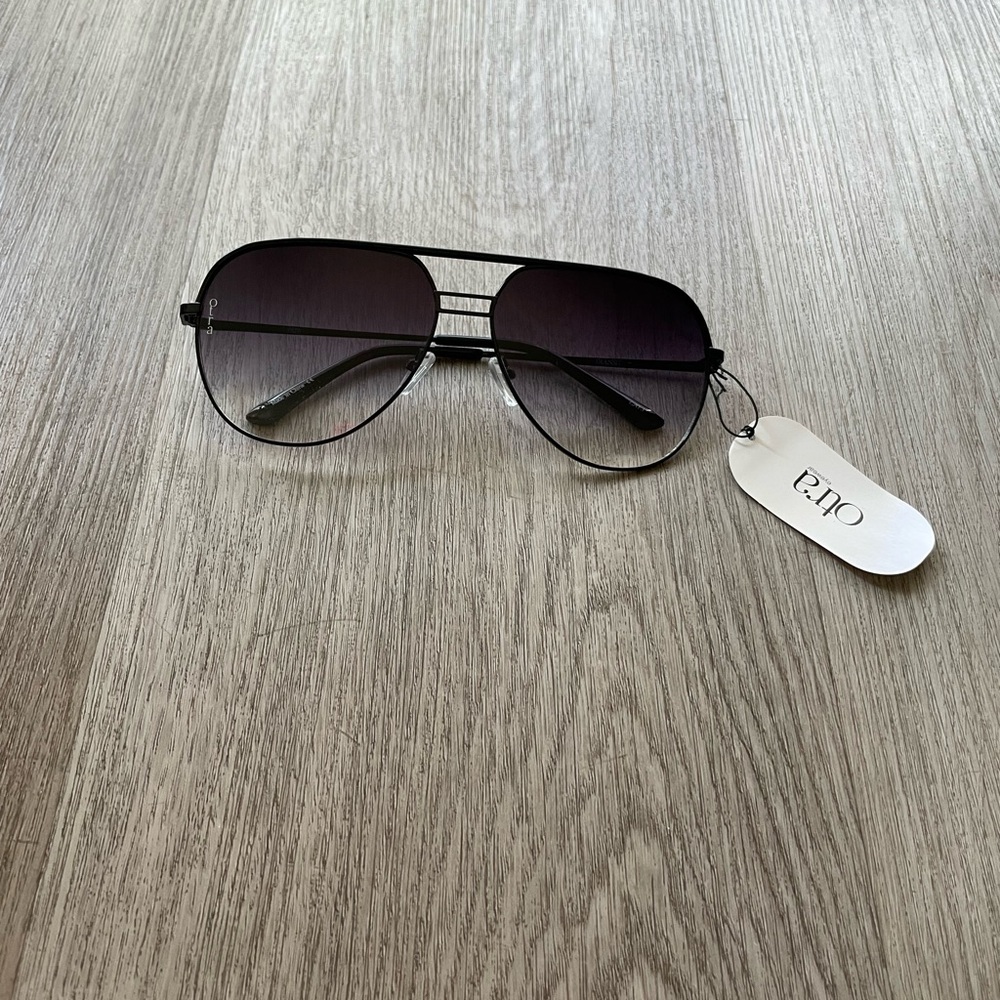 otra transit black smoke oversized aviator metal frame sunglasses eyewear NEW